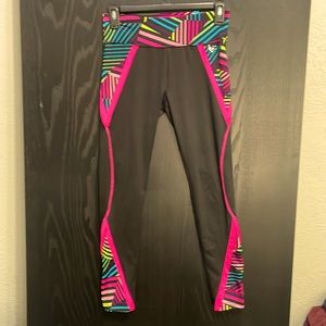 NWT Justice Athletic Pants Leggings Black Pink Size 12 Girls